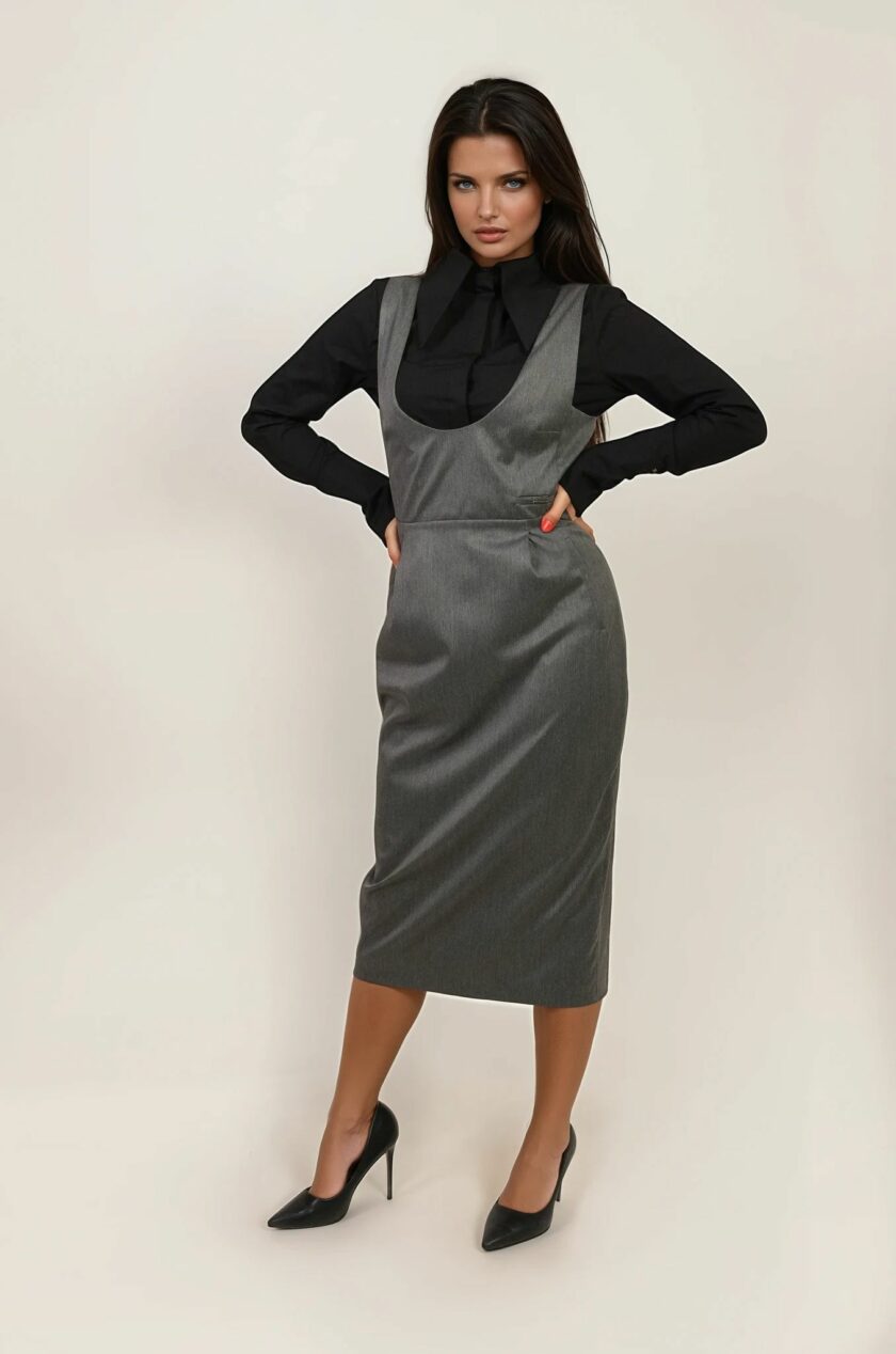 Siva formalna haljina J5H3985 - Image 5